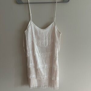 White Fringe Dress